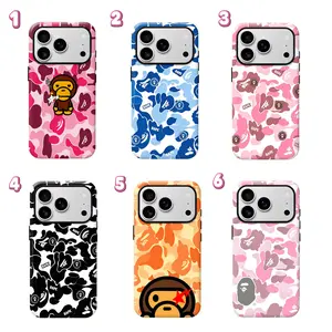 Bape Protective Camo Streetwear Phone CaseSuitable for iPhone 17/16/15/14/13/12/11 ProMax/Plus and Samsung Galaxy S23FE/22/23Impact Resistant Hard Case with ImpactDispersion Technology & Flexible Rubber LinerGlossy Finish UV Protected 2-Piece Design