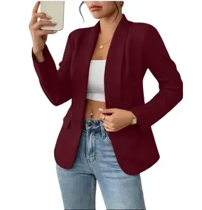 2026 New Style Women's Long-Sleeve Lapel Collar Flap Pocket Blazer Jacket for Spring, Summer and Autumn