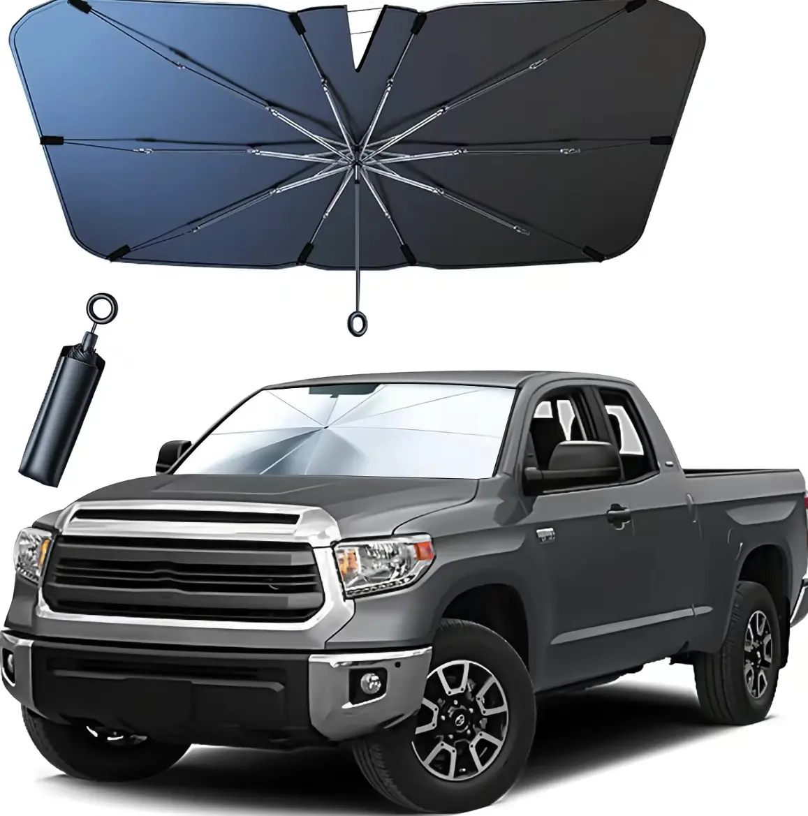 2026 Newest Upgraded Pull-Ring Portable Car Windshield Sunshade Umbrella, Foldable UV Heat-Insulated Sun Visor, Scratch-Resistant Full-Coverage Cooling Accessory for Sedan, SUV Hotel-Grade Metal Scent Diffuser potion bottle clog remover