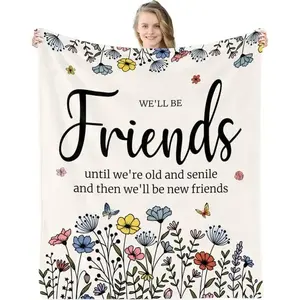 Best Friends Birthday Gifts for Women Friendship, Bestie Gifts for Women, Best Friends Blanket, Friendship Gift for BFFs, Mothers Day/Graduation Gift for Best Friend Woman, Cozy Throw Blanket 60"X50"