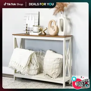PHIVILLA End Table Living Room - Side Table/Coffee Table/Console Tables for Small Spaces - White Furniture Home DealsForYouDays