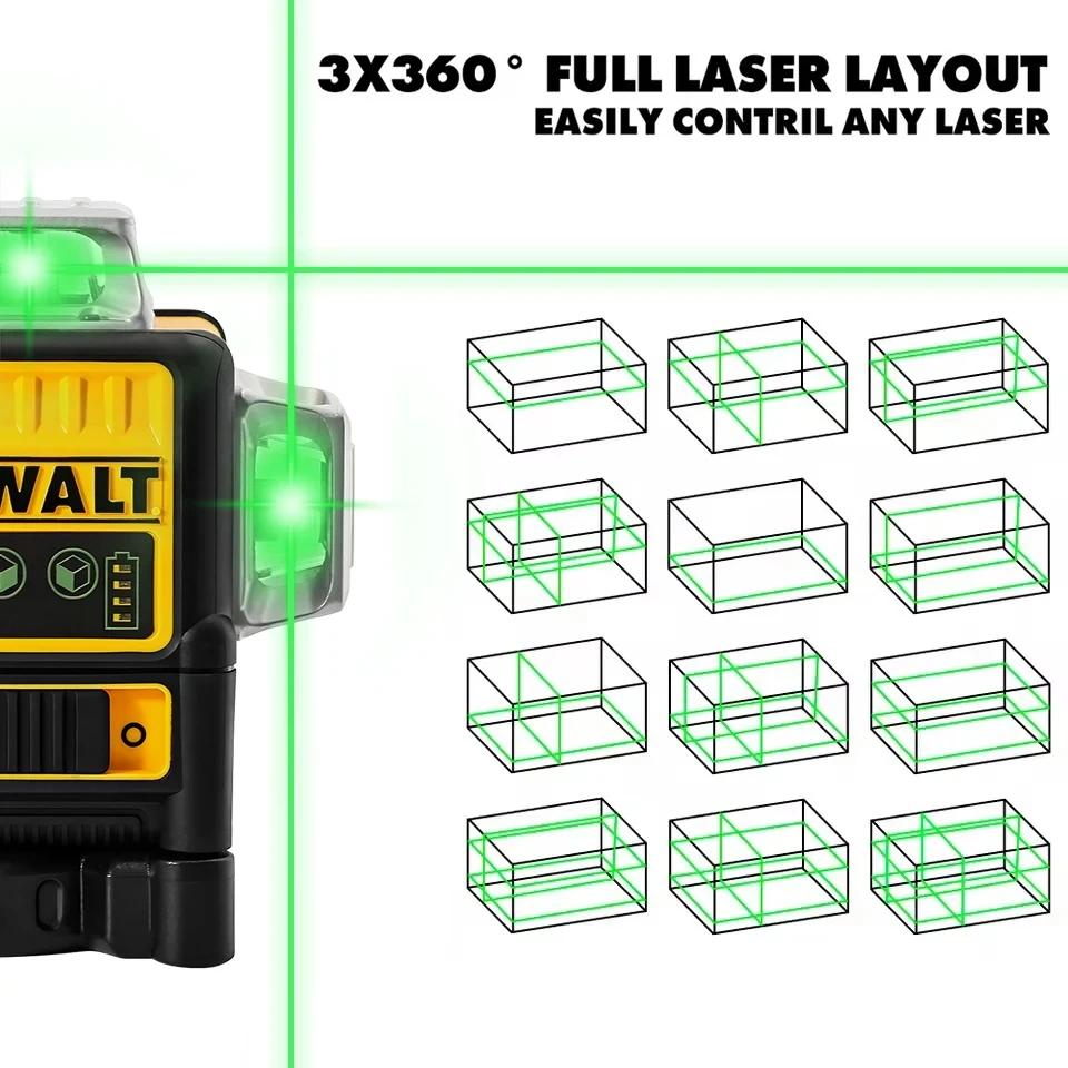 Dewalt DW089LG 12-Line 3-Side 360 °     Vertical Green Laser Level |     12V Lithium Battery |     Horizontal Outdoor Leveling Tool