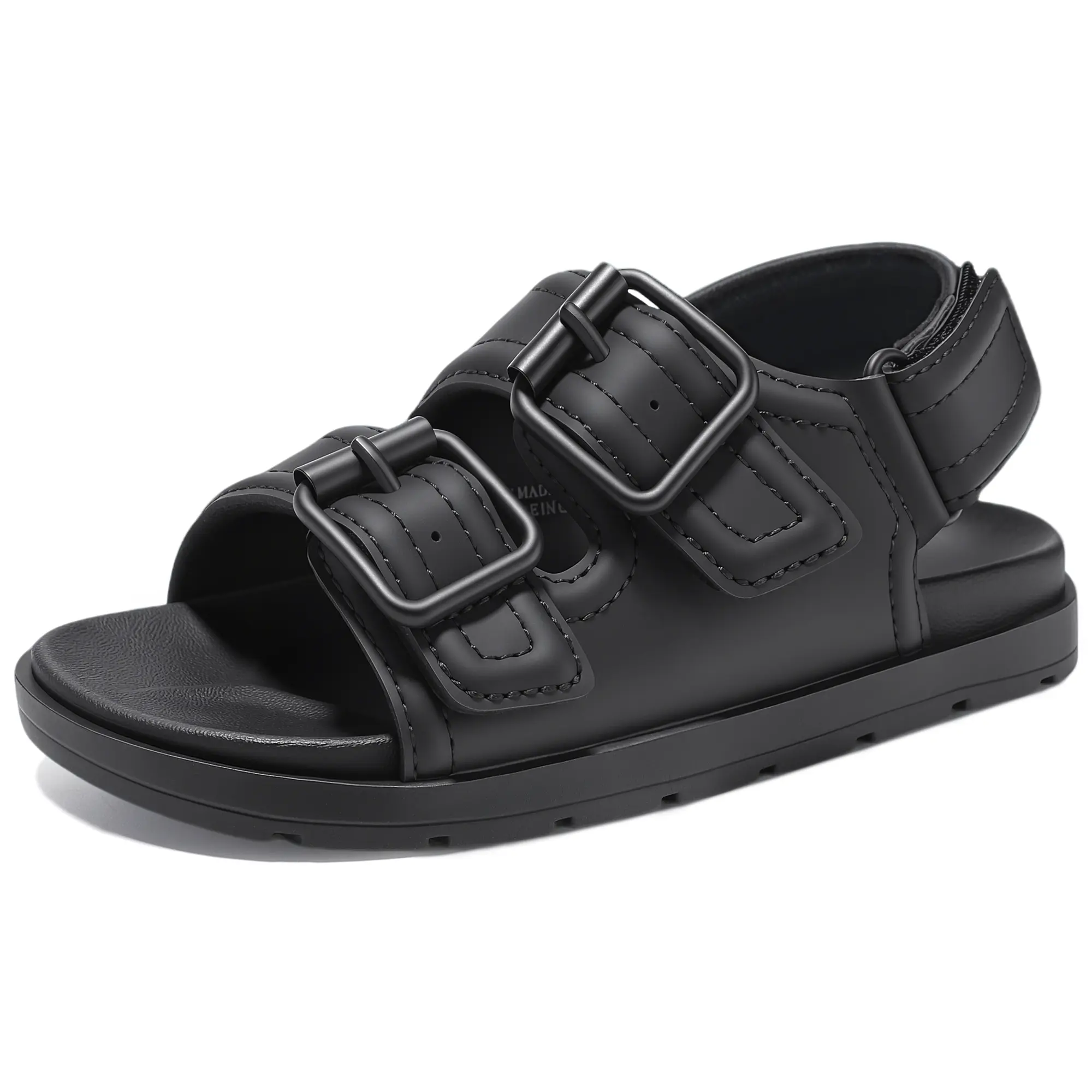 Kids' Open-Toe Sandals, Double Adjustable Hook-and-Loop Straps for Toddlers to Big Kids