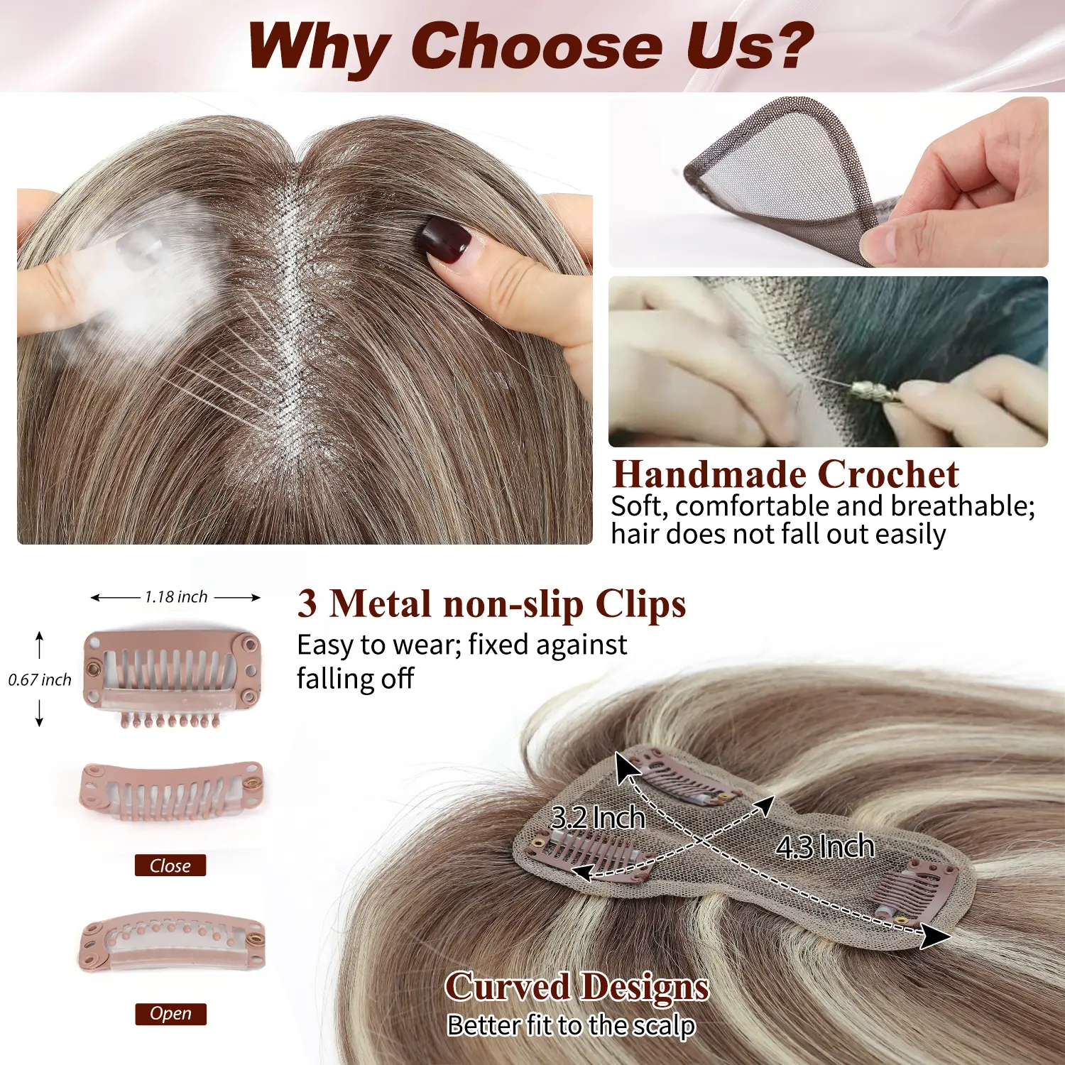 Remy Human Hair Topper 8\