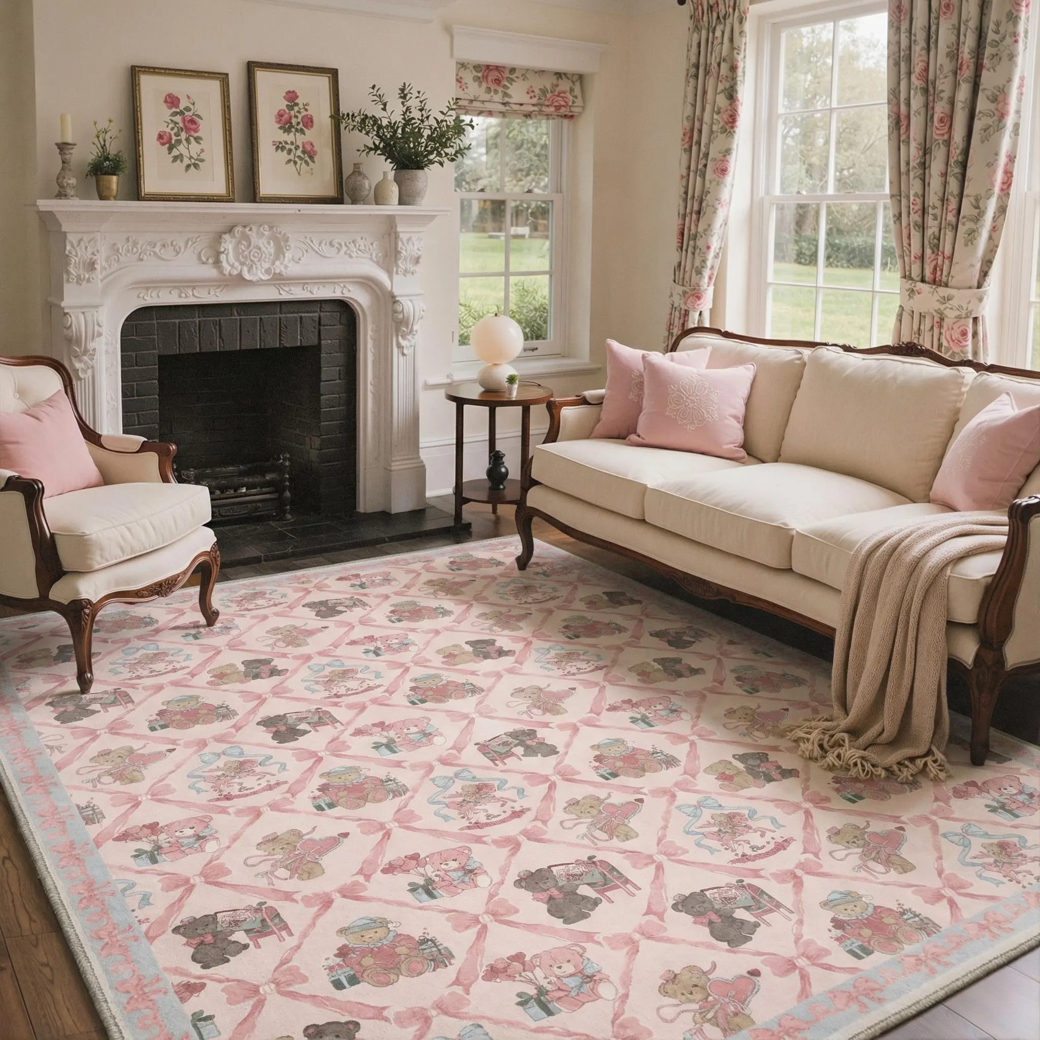 【Deals For You Days】BEIMO Rug – Machine Washable, Pet Friendly, Non-Slip Floor Rug, Soft Area Carpet, Ideal for Living Room, Bedroom, Kitchen, Hallway ,ARN047-PINK