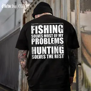 Fishing Solves Most Of My Problems Hunting Solves The Rest Shirt, Funny Outdoorsman Tee, Fisherman Hunter , Gift for Dad or Husband