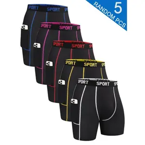 5pcsMen'SShortieBoxerUnderwear,Long,Comfortable,Breathable,Elastic,QuickDrying,SoftandLightweight,HighStretchPolyesterKnitFabric,130g/m2,SolidColor,ElasticWaistband,forRunning,Fitness,Sports,Boxing