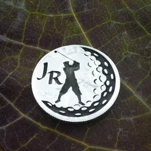 Custom Initials Golf Ball Marker, Letters Engraved, Cool Golf Gift, Etched Quarter