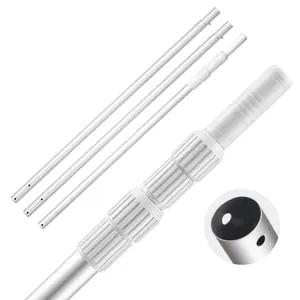 【Summervibes】VEVOR Pool Pole, 3.4 to 15 Ft Telescoping Swimming Pool Cleaning Poles, Professional Adjustable Telescopic Pole with 2 Extension Poles, Heavy Duty Cleaner Stick for Skimmer Net, Brush, Vacuum Head