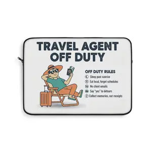 Travel Agent Off Duty Laptop Sleeve with Zipper