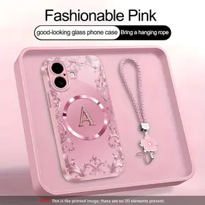 Suitable for [iPhone 16 Plus] high-end MagSafe phone case，Each of the 26 letters has its own unique characteristics, Includes a complimentary lanyard and magnetic ring—highly practical. YM99