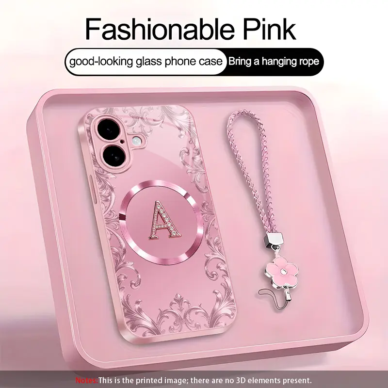 Suitable for [iPhone 16 Plus] high-end MagSafe phone case，Each of the 26 letters has its own unique characteristics, Includes a complimentary lanyard and magnetic ring—highly practical. YM99