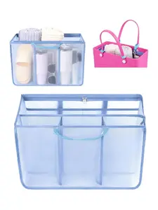 Large Multifunctional Beach Bag Organizer, Lightweight Mesh Insert Divider, Simple Design for Various Beach Bags, Casual Style,Light Blue