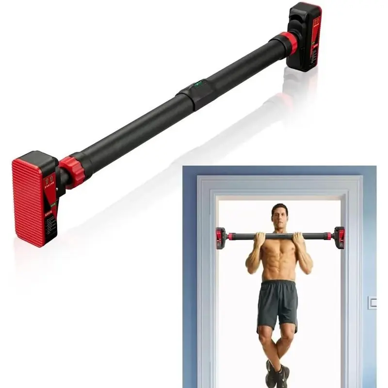 Pull Up Bar for Doorway, Strength Training Upper Body Workout Chin Up Bar with Level Meter and Adjustable Width No Screw Installation for Home Gym Exercise Fitness
