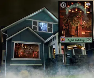 Spectral Illusions DIGITAL BACKDROPS Halloween Digital Decoration Video on USB