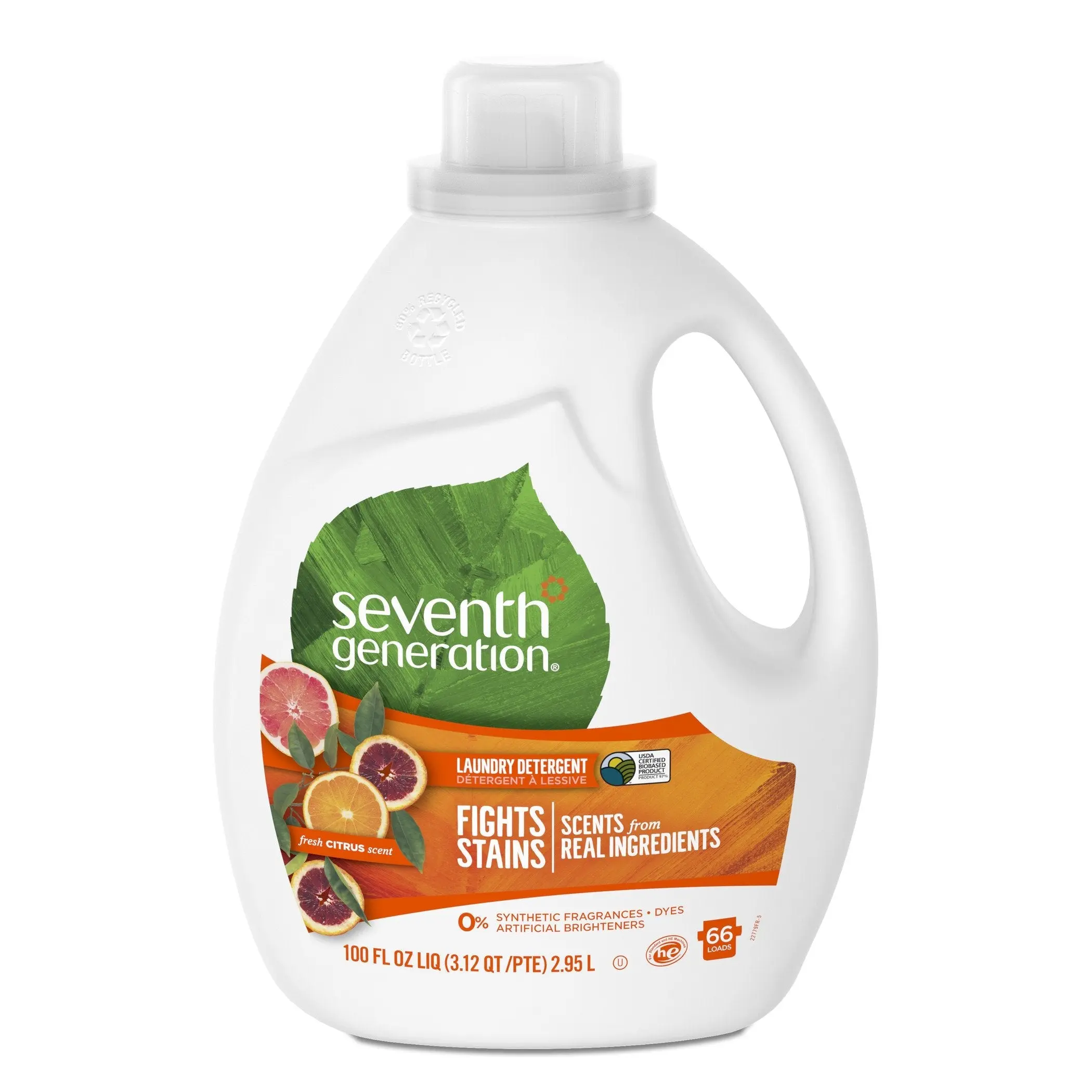 Seventh Generation Non-Toxic Bottled Liquid Laundry Detergent, Fresh Citrus Scent, Ready-to-Use, 60 Loads, 90 oz (Baby & Maternity Care), Bottled Laundry Detergent, Non-Toxic Laundry Detergent
