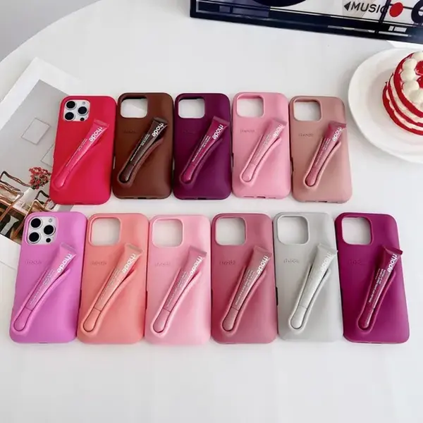 RHODE Lip Case for iPhone 11–17 Pro Max – Integrated Lip Balm Holder, Pastel Colors, Shockproof Silicone