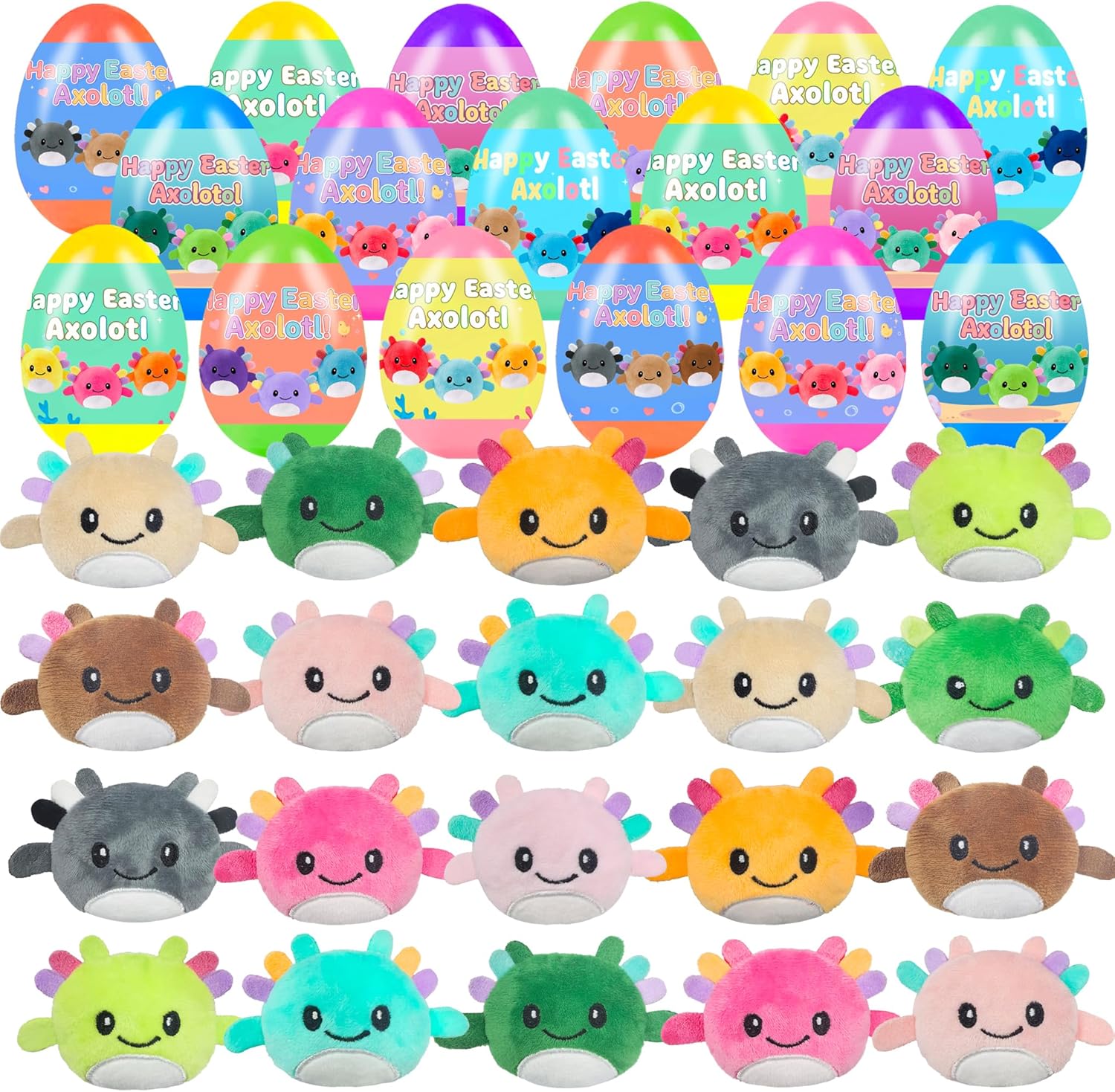 24 PCS Prefilled Easter Eggs with Plush Axolotl Toys, Easter Basket Stuffers, Easter Gifts for Kids Boys Girls Toddlers, Egg Hunt Fillers, Party Favors & Stuffed Animal Toys 24 PCS Prefilled Easter Eggs with Plush Axolotl Toys, Easter Basket Stuffers, Easter Gifts for Kids Boys Girls Toddlers, Egg Hunt Fillers, Party Favors & Stuffed Animal Toys