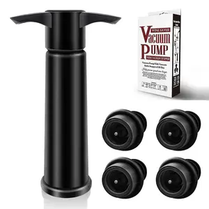 Wine Saver Pump with 4 Vacuum Wine Stoppers, Wine Bottle Stoppers with Food Grade Silicone Leak proof Keep Fresh Suitable for All Standard Wine Bottles wine bottle