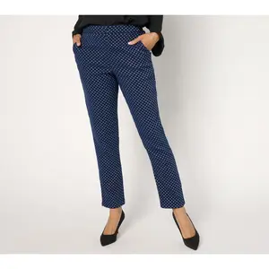 Joan Rivers Petite Jacquard Metallic Ankle Pant