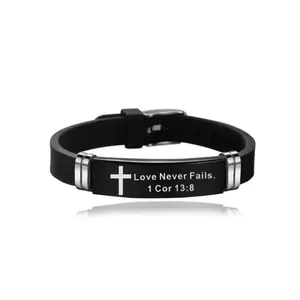 Inspirational Quote Faith Christian Bible Verse  (1 Corinthians 13:8) -black (NEW)