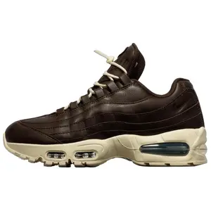 Nike Air Max 95 'Big Bubble - Leather Baroque Brown' Men's Casual Shoes with Round Toe & Laces All Seasons Breathable Mesh Accents