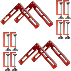 4 Pack 90  Corner Clamps,4.5"x4.5"  Alloy Right Angle Positioning Squares for Woodworking, Picture Frame/Box/Cabinet joint splicing, Drawer Assembly Joinery Tools