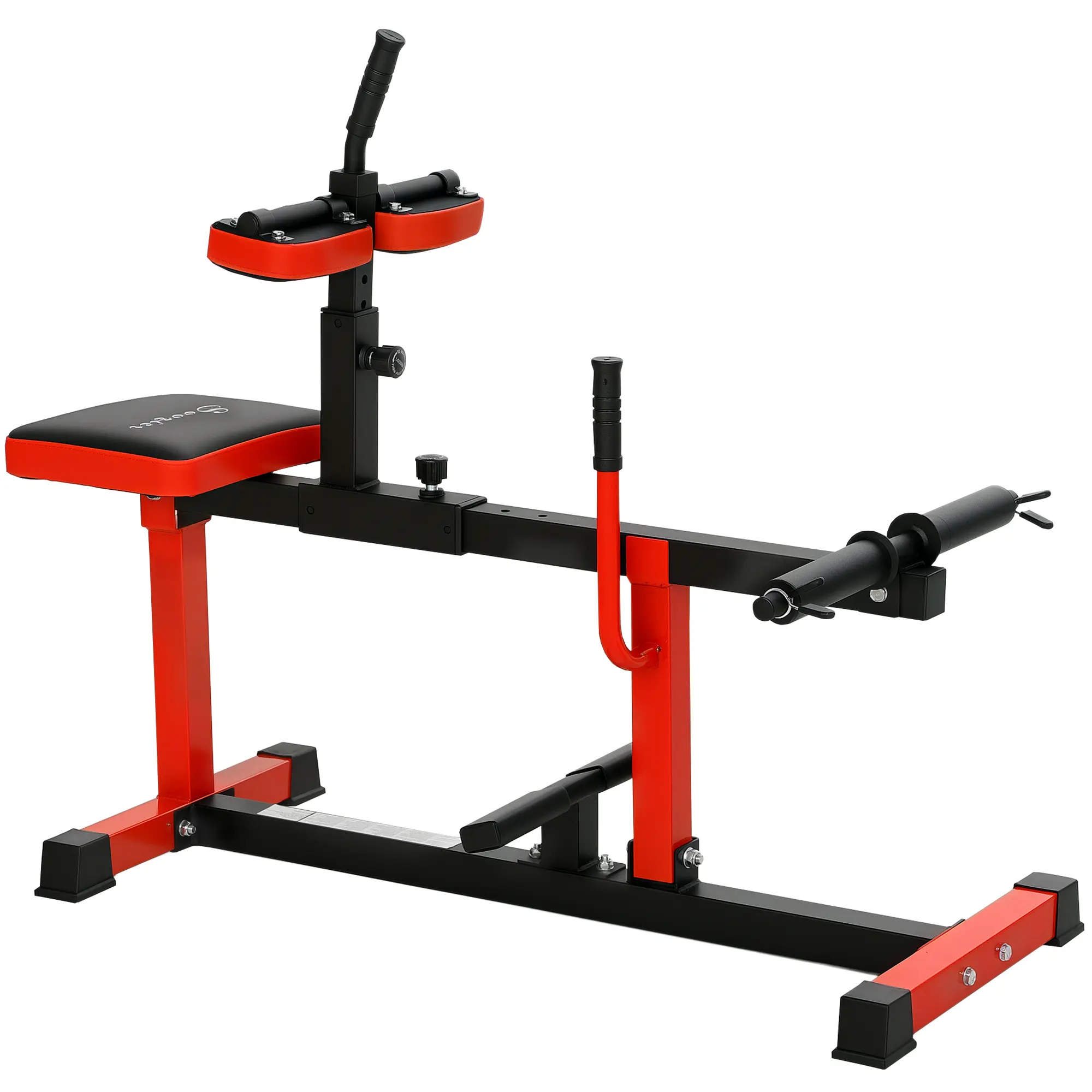 Soozier Seated Calf Raise Machine, Adjustable Calf Machine Leg Machine, for Home Gym Calf, Waist, Arm Training, Red