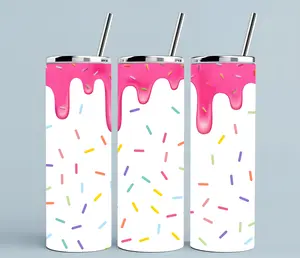 Ice cream | 20oz Skinny sublimation tumbler transfer print out (TRANSFER ONLY, NOT A FINISHED TUMBLER) Drinkware