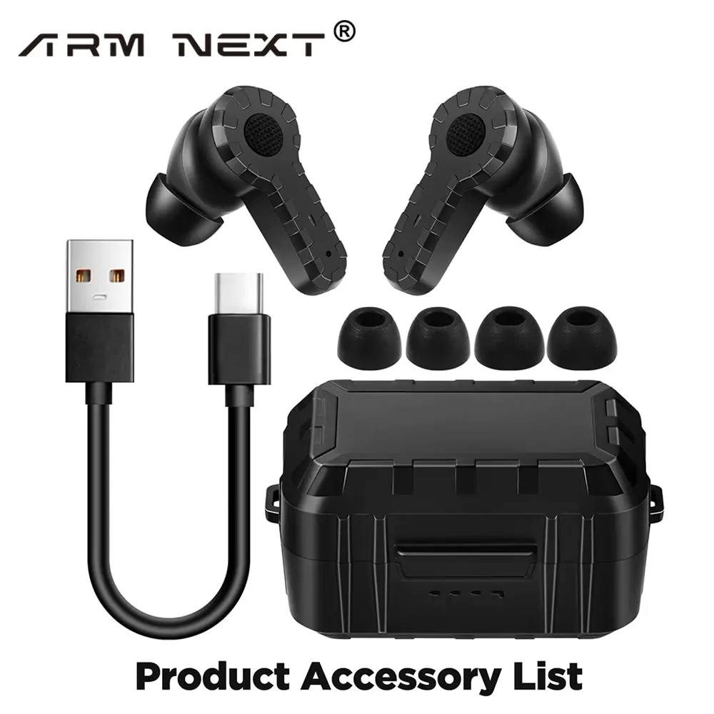 ARM NEXT Wireless In-Ear Electronic Hearing Protection Bluetooth Earbuds with 27dB NRR, Sound Amplification, Instant Suppression, Custom Fit for Hunting & Shooting Range (Free Carrying Case for Tactical Shooters)