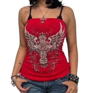 Heaven Rhinestone Tube Top Red