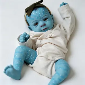 19inch Reborn Baby Doll Avatar Cloth Body Vinyl Realistic Newborn Dolls Painted Hair Toy for Kids Age 3 +