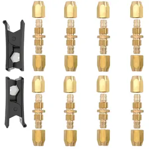A Set of 8 Pcs Soild Brass HPT Air Reusable Hose Splicer Repair Kit,Air Hose Fitting for 1/4-Inch ID Hose,with 2 Hose Cutters,Halloween Christmas Party Gifts,Tools & Hardware,Summervibes