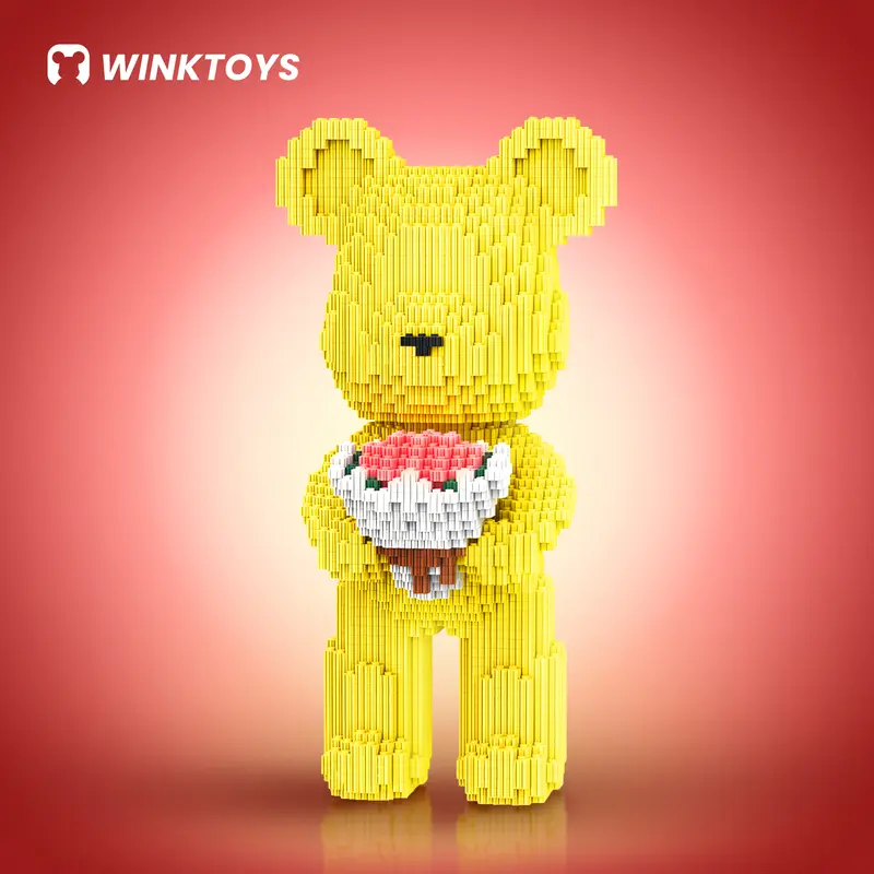 [29] Bouquet Bear-Yellow,Winktoys building block,Bear Building Block,Bear Toys,Birthday Gift,Educational,Boy,Girl,Trend Decoration,Cool Gifts,Brick,Family Bonding