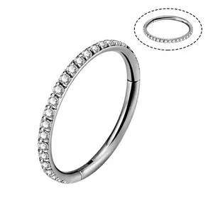 Oufer 16G CZ Titanium Segment Cartilage Hoop Earrings