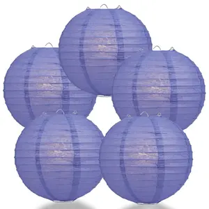 CLOSEOUT 5-Pack 36 Inch Astra Blue / Very Periwinkle Jumbo Parallel Ribbing Round Paper Lantern