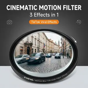 ZHENL 58-82mm Linear Prism Filter, 360° Rotating Tilt-Shift & Motion Blur Effect, Cinematic Special Effects Lens Filter for Mirrorless DSLR Portrait & Street Photography, No Post-Editing Needed