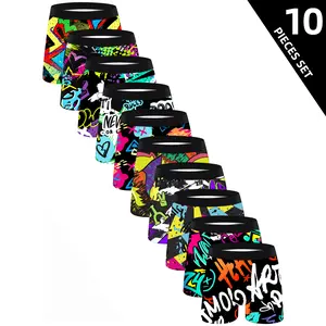 10 Pieces Men's Underwear Healthy Comfortable Soft High Quality Men's Long Boxer Briefs Boxers Classic Fashion Casual Sports Fitness Pants Men's Pants