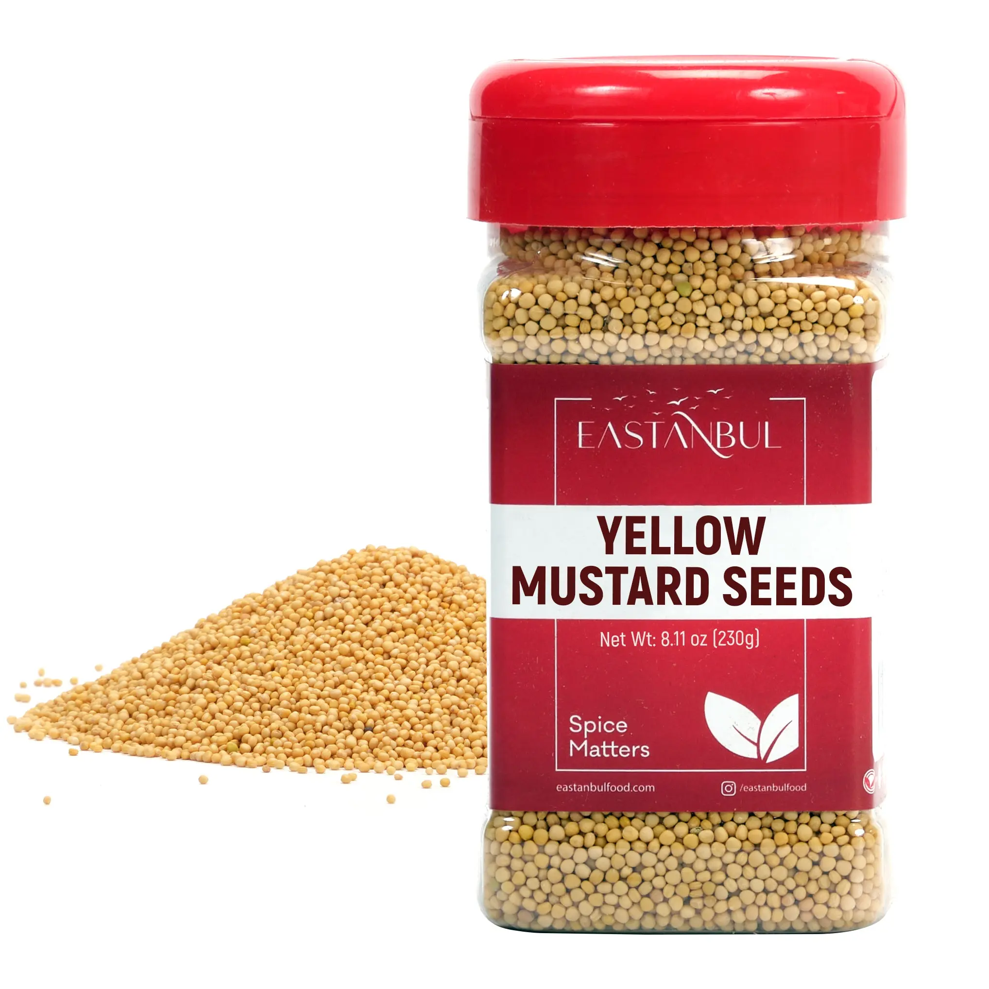 Eastanbul Yellow Mustard Seeds, Mustard Seed, Mustard Seeds Whole, 8.11oz Vegan