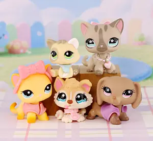 Miniature Cat and Dog Figures Pet compitable with LPS Collection