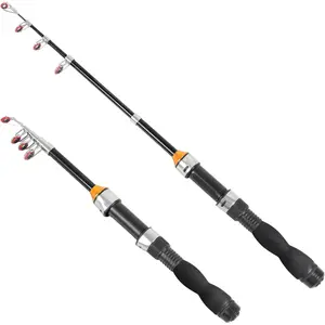 Telescopic Collapsible Extendable Fishing Rod for Saltwater and Freshwater, Lightweight and Compact Design