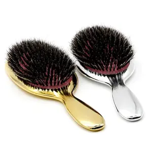 Luxury Gold Boar Bristle Air Cushion Comb, Anti-Static Hair Massage Brush, Heatless Styling Tool, Single Item Pack