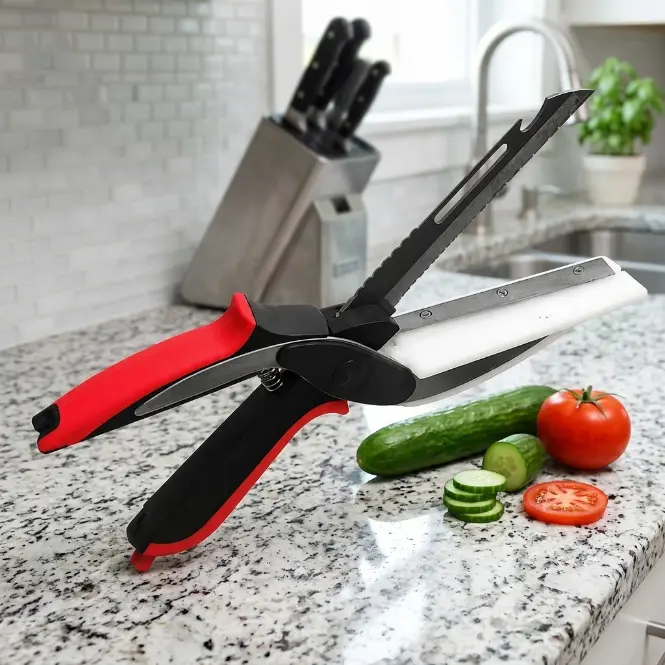 6-in-1 Kitchen Scissors & Cutting Board Combo (Upgraded Gen 2) – All-in-One Food Cutter for Meat, Vegetables, Cheese & Fruit | Sharp Stainless Steel, Easy to Use