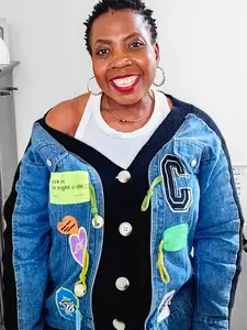 Denim Mix Sweater Top for Women - Knitwear, Womenswear, Comfortable Fit, Stylish Design