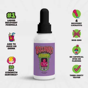 KLUNK! Liquid Rest Day Drops - Support Muscle Recovery, Reduce Cramps, Boost Energy & Immunity - Magnesium Drops with Vitamin C, Zinc & Bromelain (60ml) | 1 Month Supply