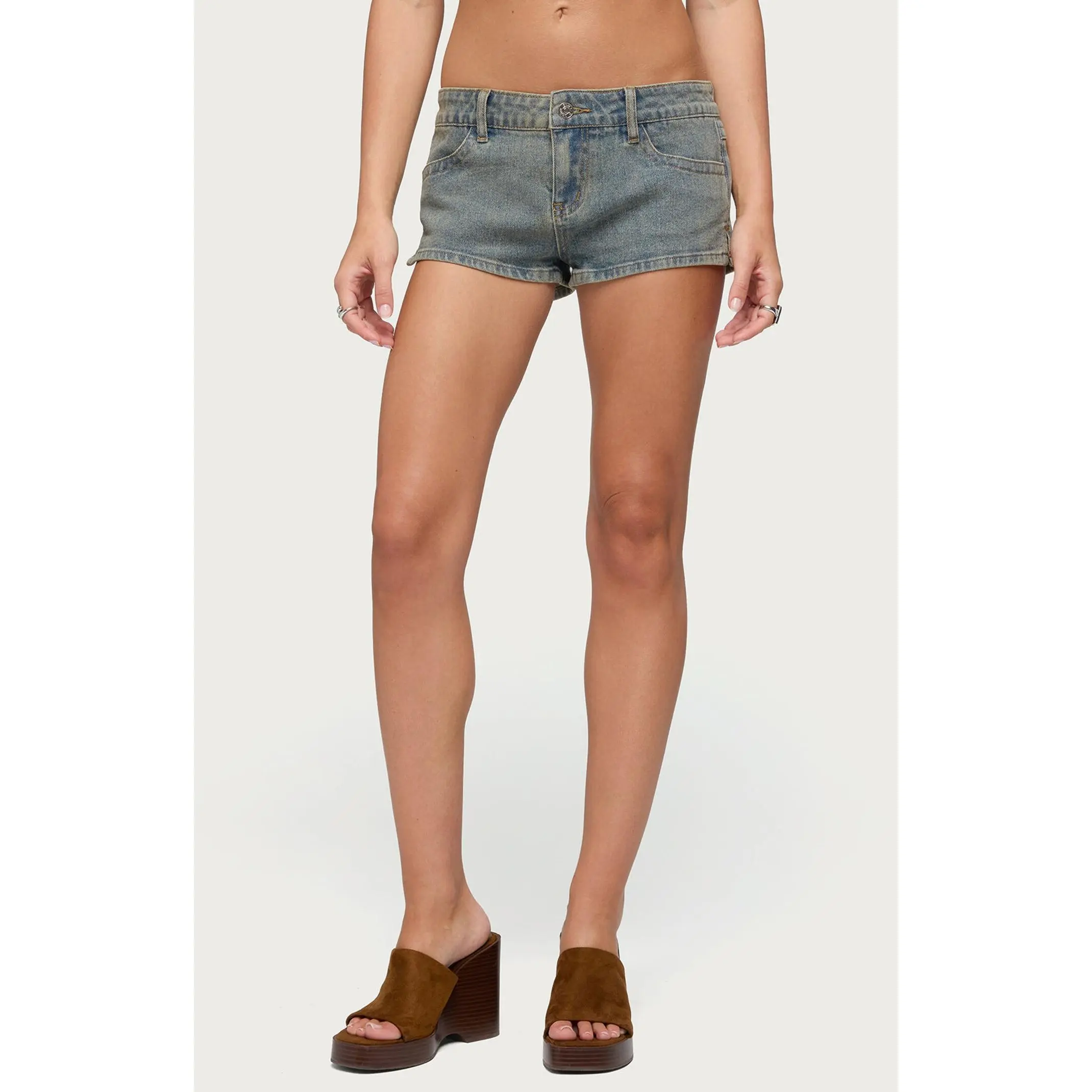 Edikted Women's Jagger Low Rise Jean Shorts