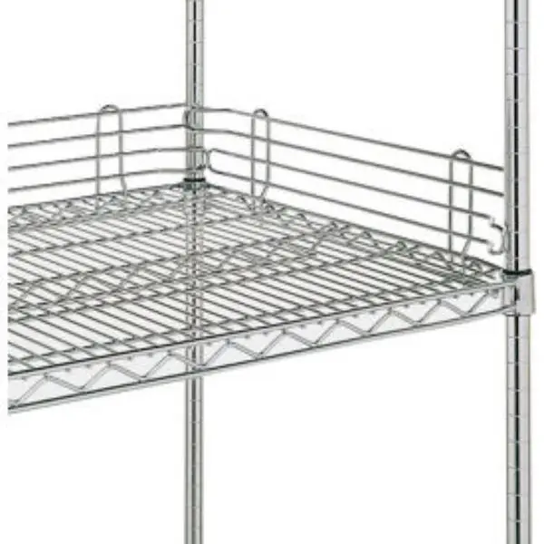 Metro 5419100 Metal Side-Back Ledge Shelf Accessory, 4x24 in., Home Organizer for Open Wire Shelving Racks