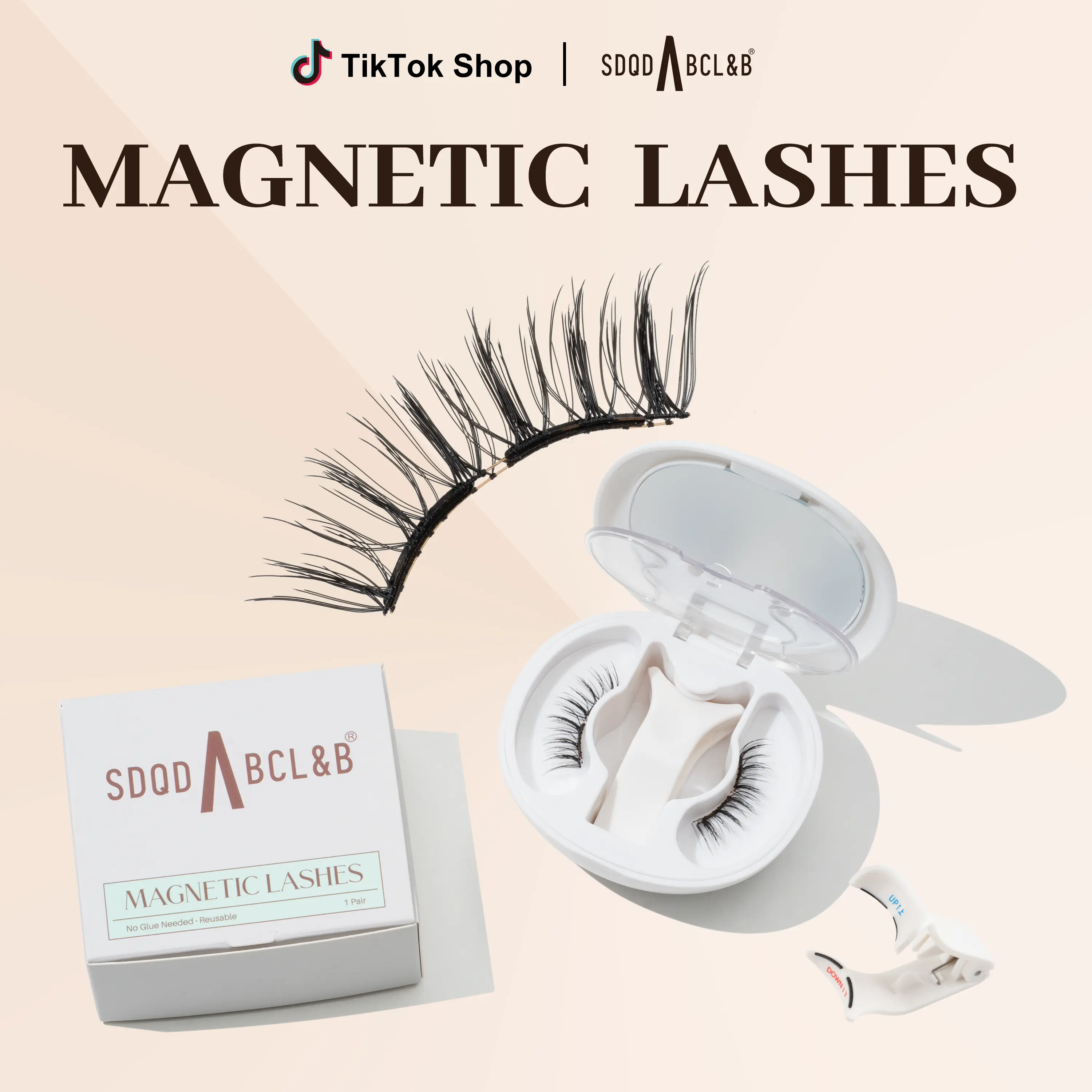 [Daisy] Magnetic Eyelashes with Applicator Kit, Reusable Soft Magnetic Lashes, Glue-Free, Waterproof, Windproof, Lightweight, Easy to Wear and Remove, Natural Look