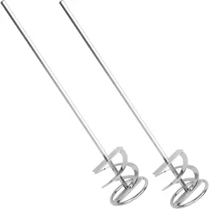 Pack of 2 Extra Long Paint Mixer for Drill 17-in Shank 5gal Rust-Proof Easy-Clean Mixing Paddle for Drill Epoxy Floor Mixer for Cement