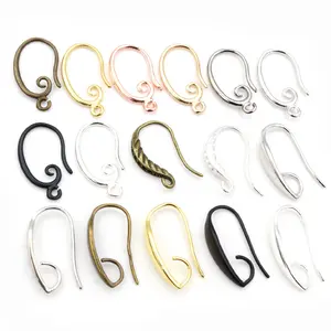 10pcs 3-Styles  Classic Bronze Gold Silver Plated Brass French Earring Hooks Wire Settings Base Settings Whole Sale